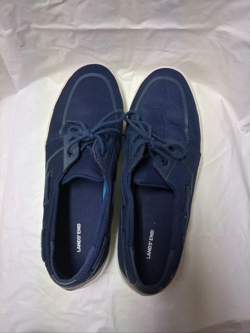 Lands' End Navy Men’s Casual Boat Shoe Size 12D Preowned